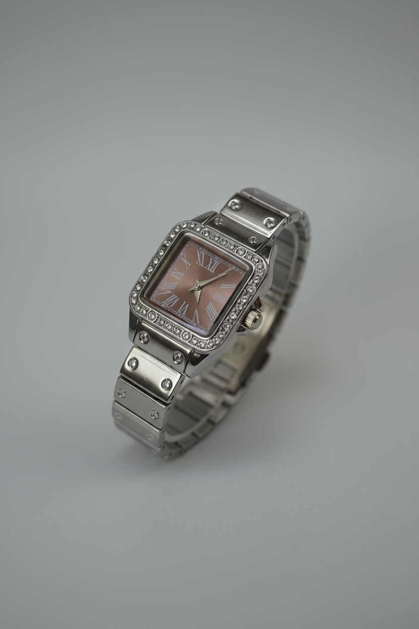 Bronz Işıltı Taşlı Kadın Kol Saati